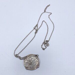 925 Sterling Silver Floral Pendant Necklace With Chain